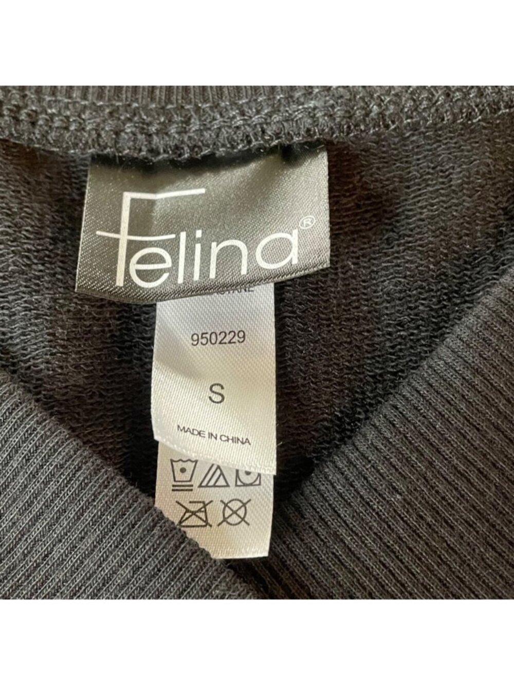 Felina Kimora V-Neck Sweatshirt Pajama Top Sz SM Lounge Comfort Relax Black - Picture 4 of 5